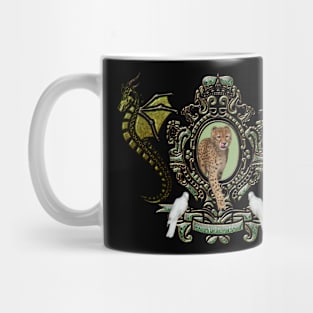 Wonderful leopard with dragon shield Mug